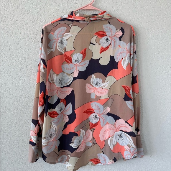 Worthington Floral Button Down Blouse Women’s Large - Picture 3 of 15